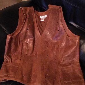 Leather Cutout Vest